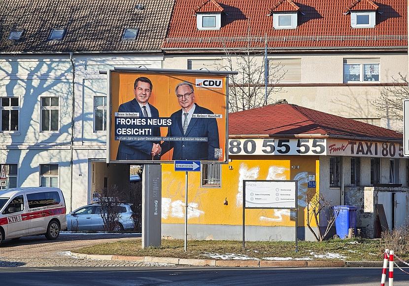 CDU-Plakat mit Sven Schulze und Reiner Haseloff (Archiv), via dts Nachrichtenagentur